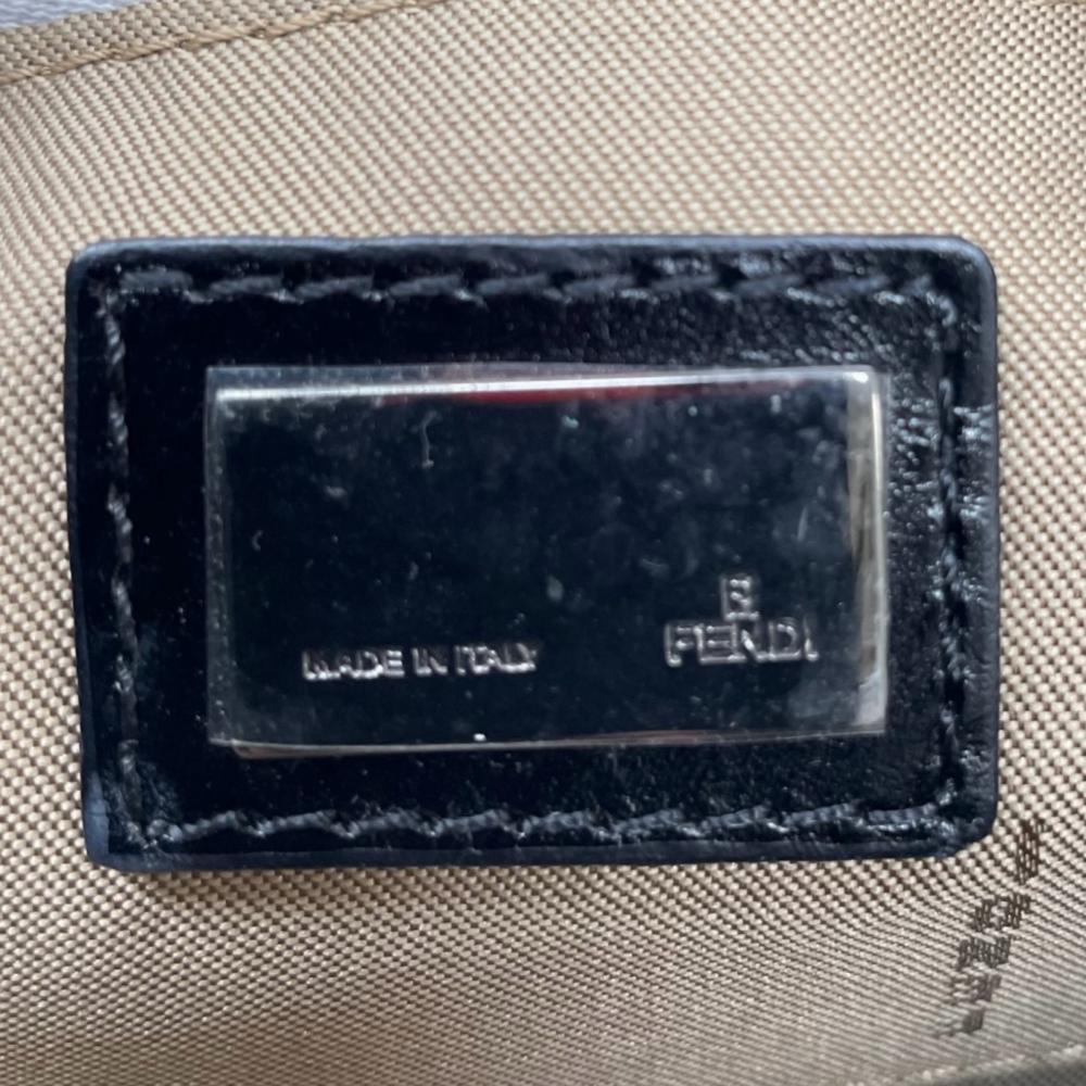 FENDI フェンディ ショルダーバッグ ズッキーノ ミニマル 8BR324 キャンバス レザー ブラウン 茶 シルバー金具 レディース【中古品】
