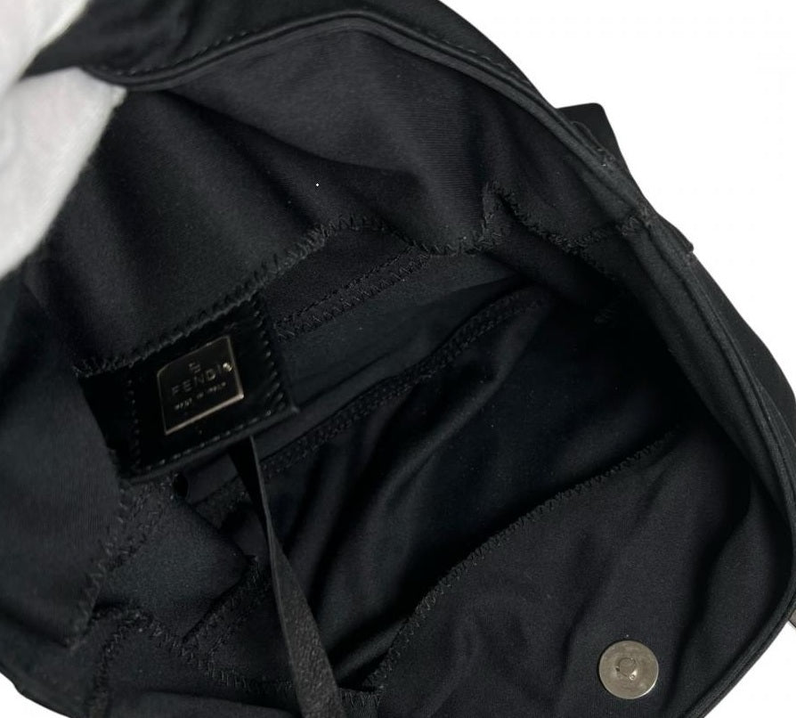 FENDI フェンディ ハンドバッグ 26329 ジャージー ブラック 黒 シルバー金具 レディース【中古品】