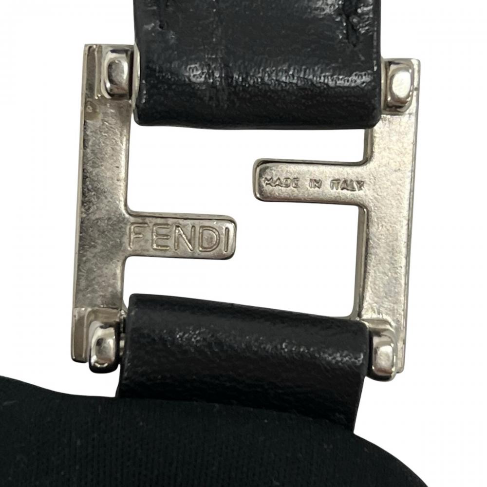 FENDI フェンディ ハンドバッグ 26329 ジャージー ブラック 黒 シルバー金具 レディース【中古品】