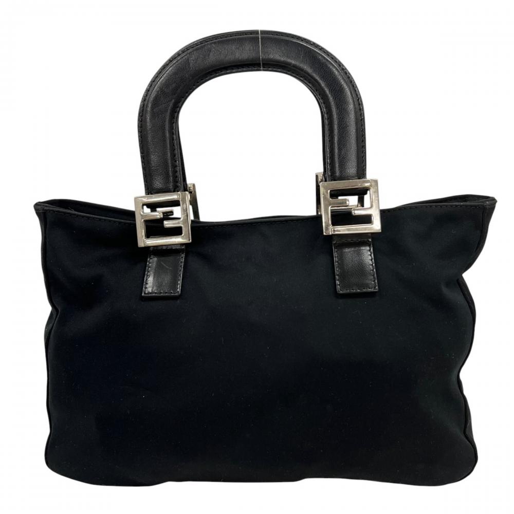 FENDI フェンディ ハンドバッグ 26329 ジャージー ブラック 黒 シルバー金具 レディース【中古品】
