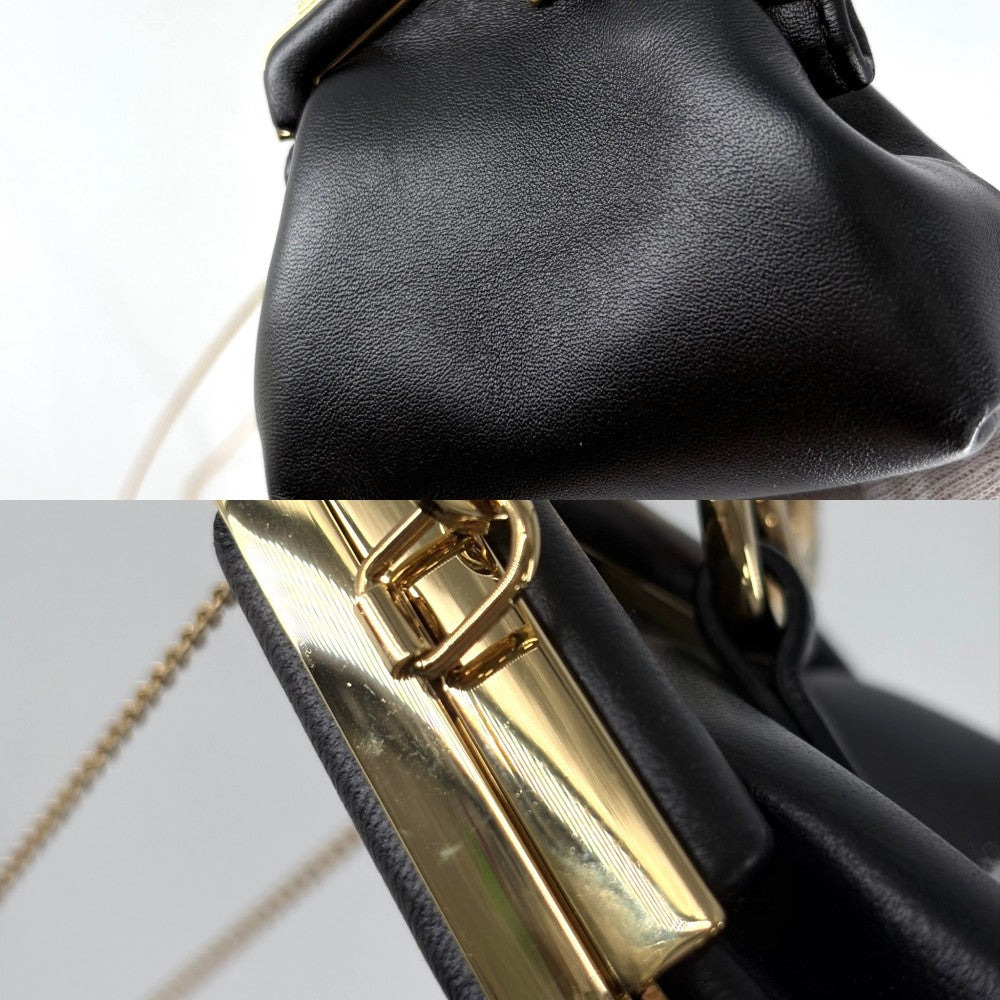 FENDI フェンディ ショルダーバッグ ナノ ファースト チャーム チェーンショルダー ミニバッグ 7AS051 レザー ブラック 黒 ゴールド金具 レディース【中古品】