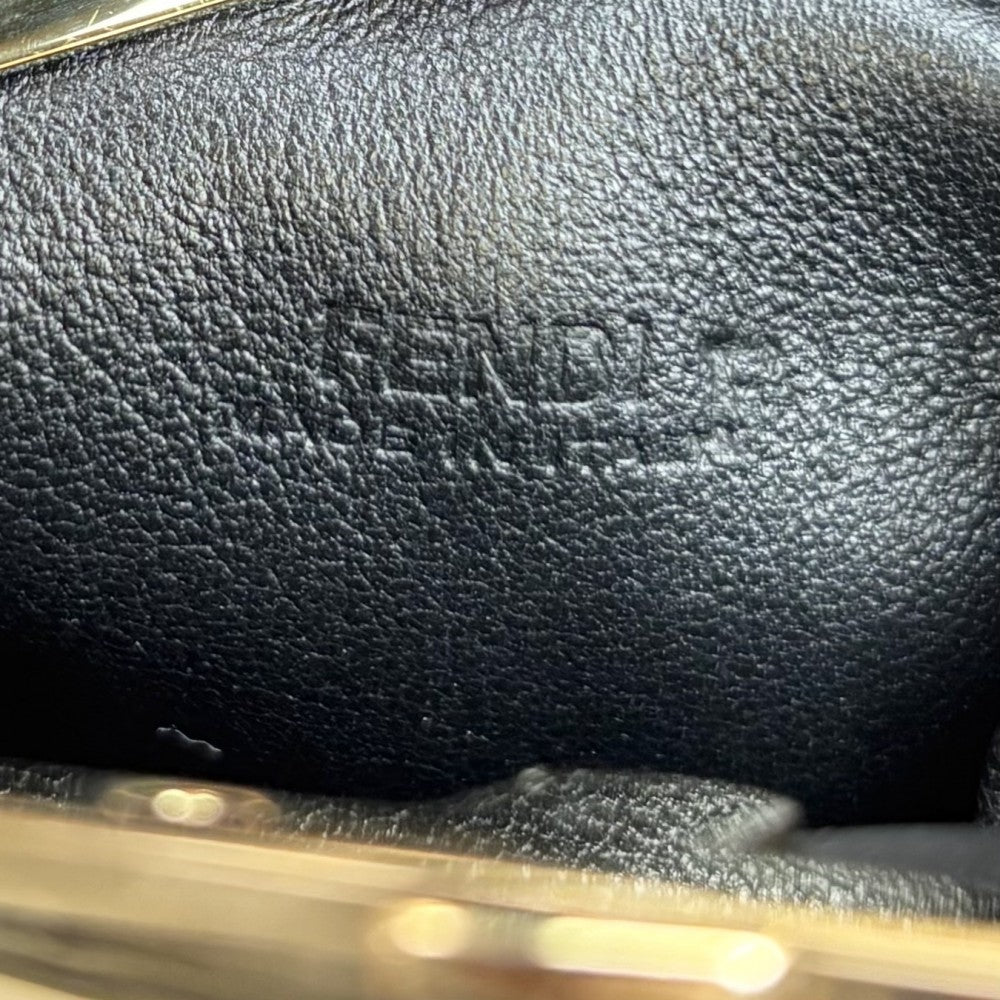 FENDI フェンディ ショルダーバッグ ナノ ファースト チャーム チェーンショルダー ミニバッグ 7AS051 レザー ブラック 黒 ゴールド金具 レディース【中古品】