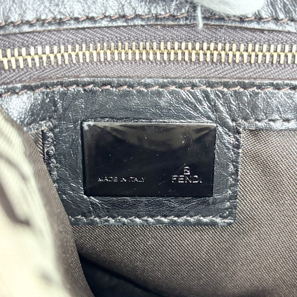 FENDI フェンディ ハンドバッグ ズッキーノ ミニマンマバケット Mamma Bucket 8BR003 キャンバス レザー ブラウン 茶 ベージュ ガンメタル金具 レディース【中古品】