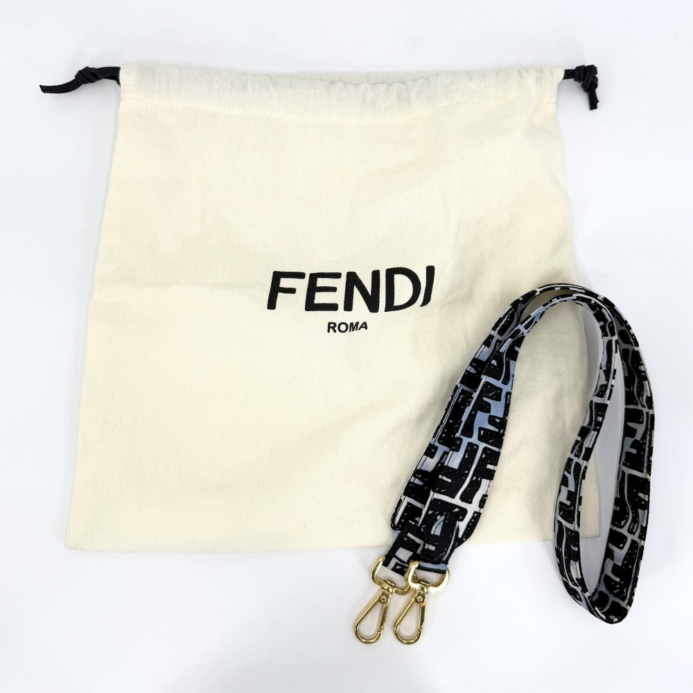FENDI フェンディ 2WAY ズッカ ショルダーバッグ ボディバッグ Joshua Vides ジョシュアヴィーダスコラボ 8BR784 ナイロン ブルー 青 ブラック 黒 ゴールド金具 ユニセックス【中古品】