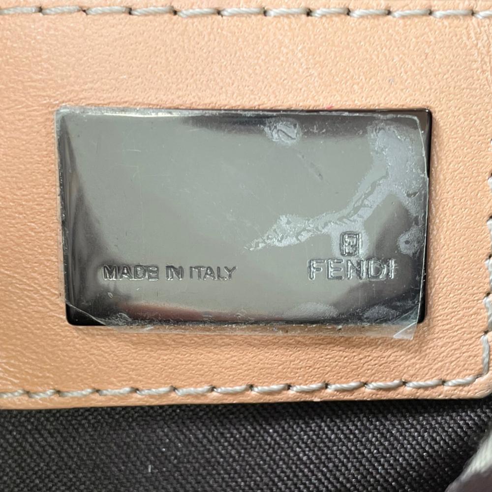 FENDI フェンディ ハンドバッグ マンマバケット ズッキーノ ワンショルダー 8BR001 キャンバス レザー ブラウン 茶 シルバー金具 レディース【中古品】