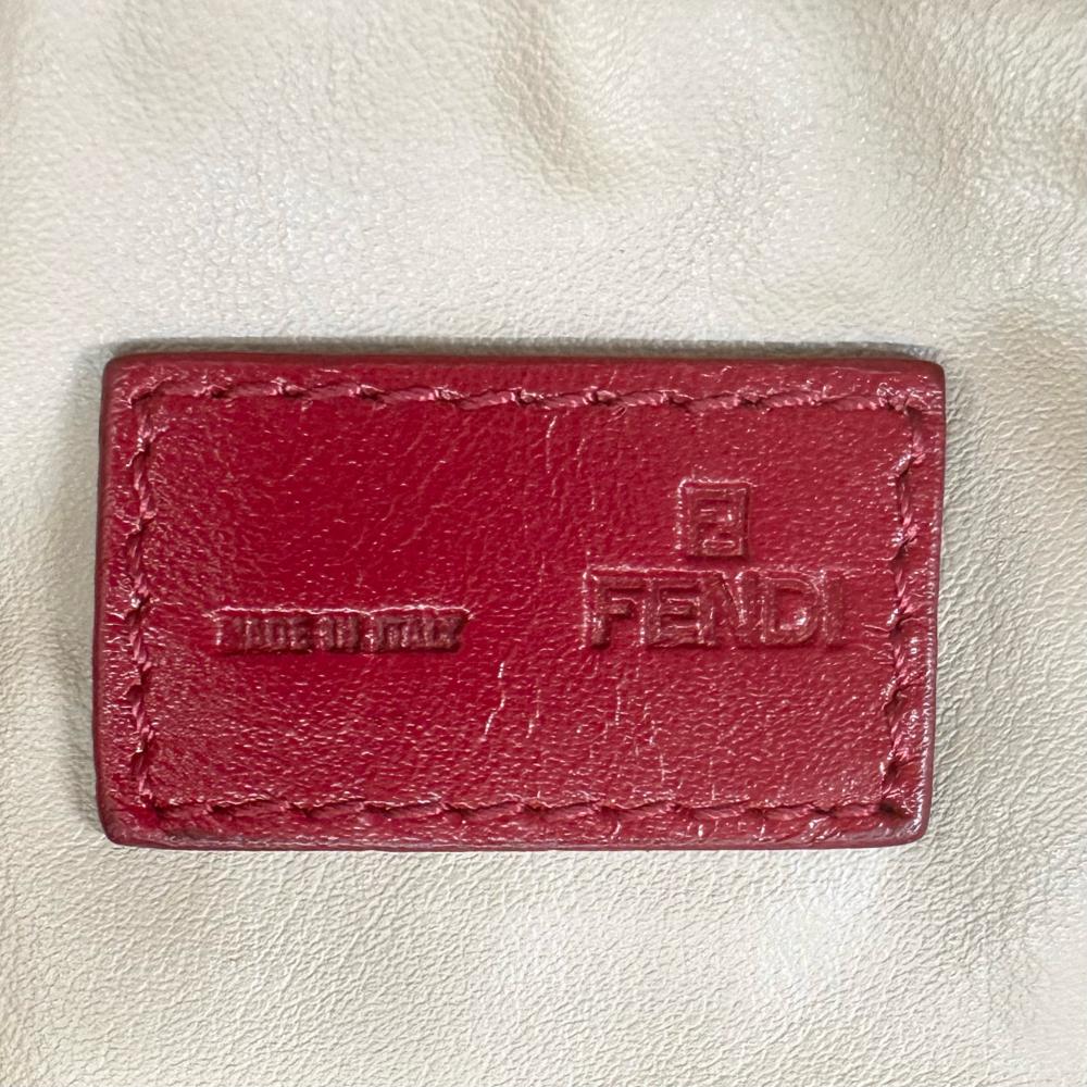 FENDI フェンディ ハンドバッグ ズッキーノ FFロゴ 8N0005 ナイロン レッド 赤 ゴールド金具 レディース【中古品】