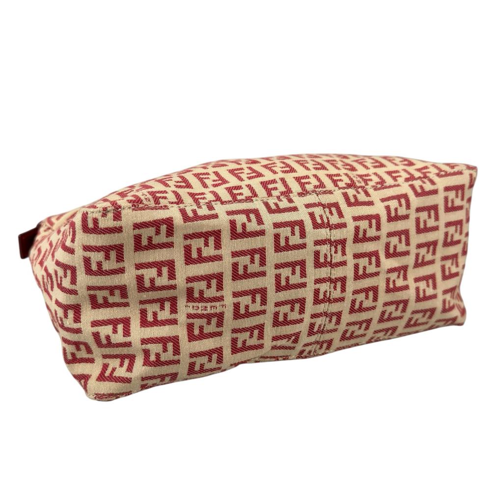 FENDI フェンディ ハンドバッグ ズッキーノ FFロゴ 8N0005 ナイロン レッド 赤 ゴールド金具 レディース【中古品】