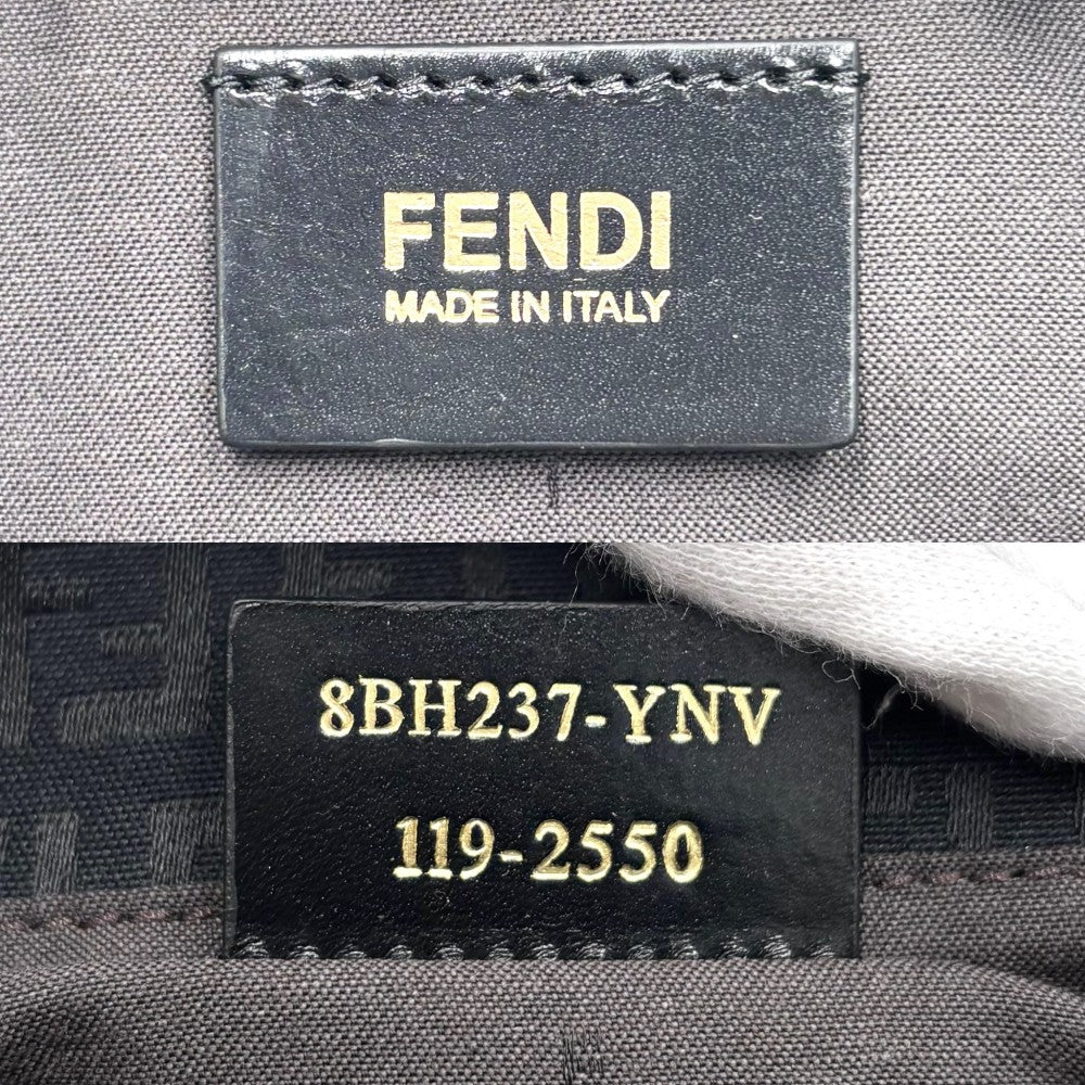 FENDI フェンディ ハンドバッグ ズッキーノ トートバッグ 鞄 かばん 8BH237 キャンバス レザー ブラック 黒 ゴールド金具 レディース【中古品】