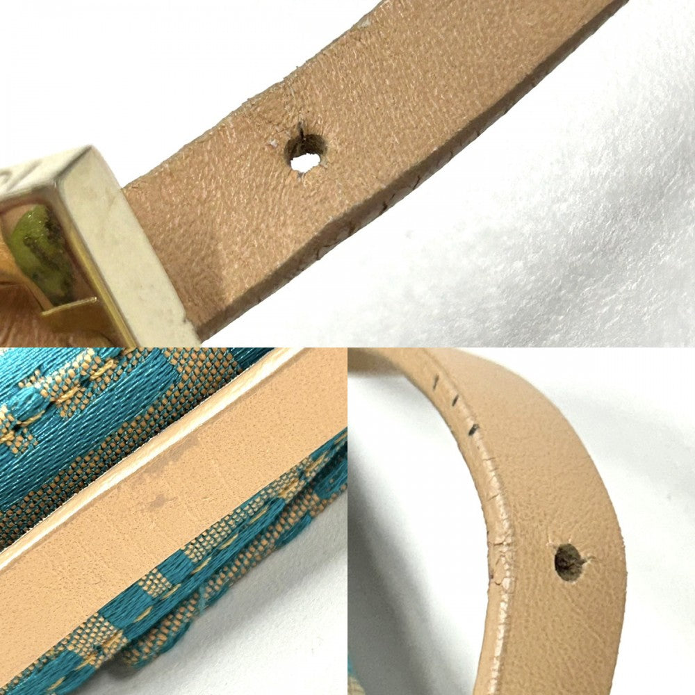 【開店SALE】 FENDI フェンディ ショルダーバッグ ズッキーノ ミニマンマバケット ワンショルダーバッグ ハンドバッグ 8BK005 キャンバス レザー ブルー 青 ベージュ ゴールド金具 レディース【中古品】