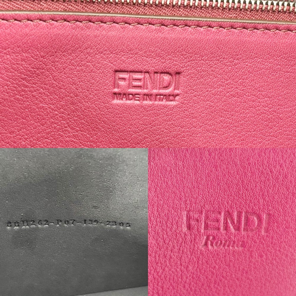 FENDI フェンディ トートバッグ ハンドバッグ 鞄 かばん 8BH262 レザー ピンクパープル ブラック 黒 シルバー金具 レディース【中古品】