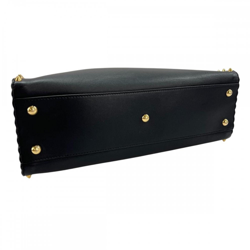 FENDI フェンディ ハンドバッグ ピーカブー レギュラー スタッズ 8BN290 ブラック 黒 ゴールド金具 レディース【中古品】