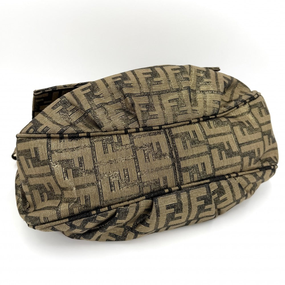 FENDI フェンディ ハンドバッグ ミア ズッカ マンマバケット Mamma Bucket 8BR614 キャンバス レザー ゴールド ゴールド金具 レディース【中古品】