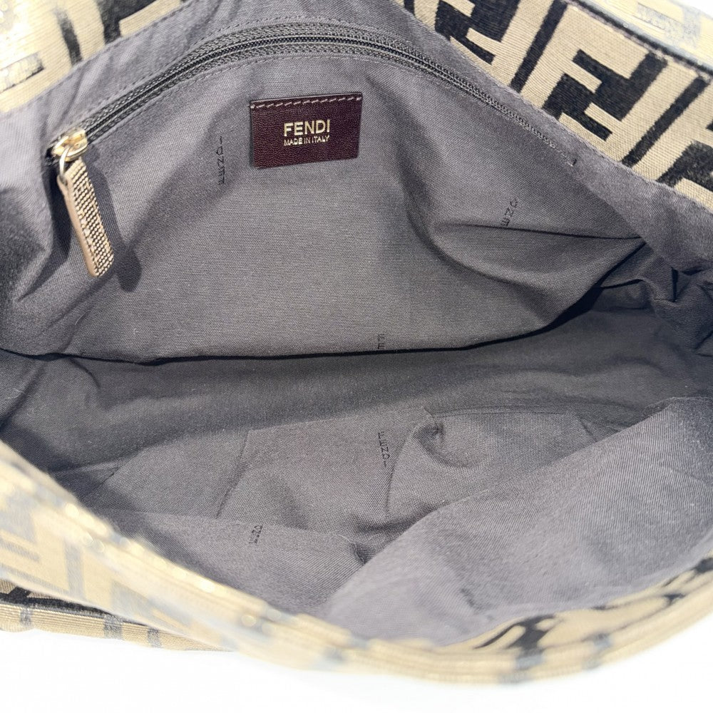 FENDI フェンディ ハンドバッグ ミア ズッカ マンマバケット Mamma Bucket 8BR614 キャンバス レザー ゴールド ゴールド金具 レディース【中古品】