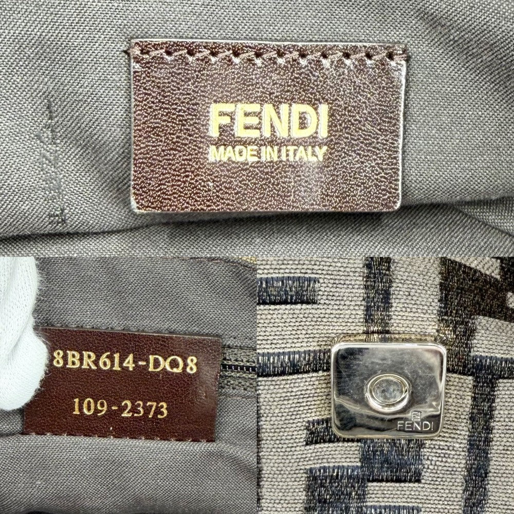 FENDI フェンディ ハンドバッグ ミア ズッカ マンマバケット Mamma Bucket 8BR614 キャンバス レザー ゴールド ゴールド金具 レディース【中古品】