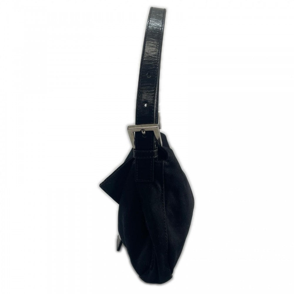 FENDI フェンディ ハンドバッグ ﾏﾝﾏﾊﾞｹｯﾄ サテン ブラック 黒 シルバー金具 レディース【中古品】