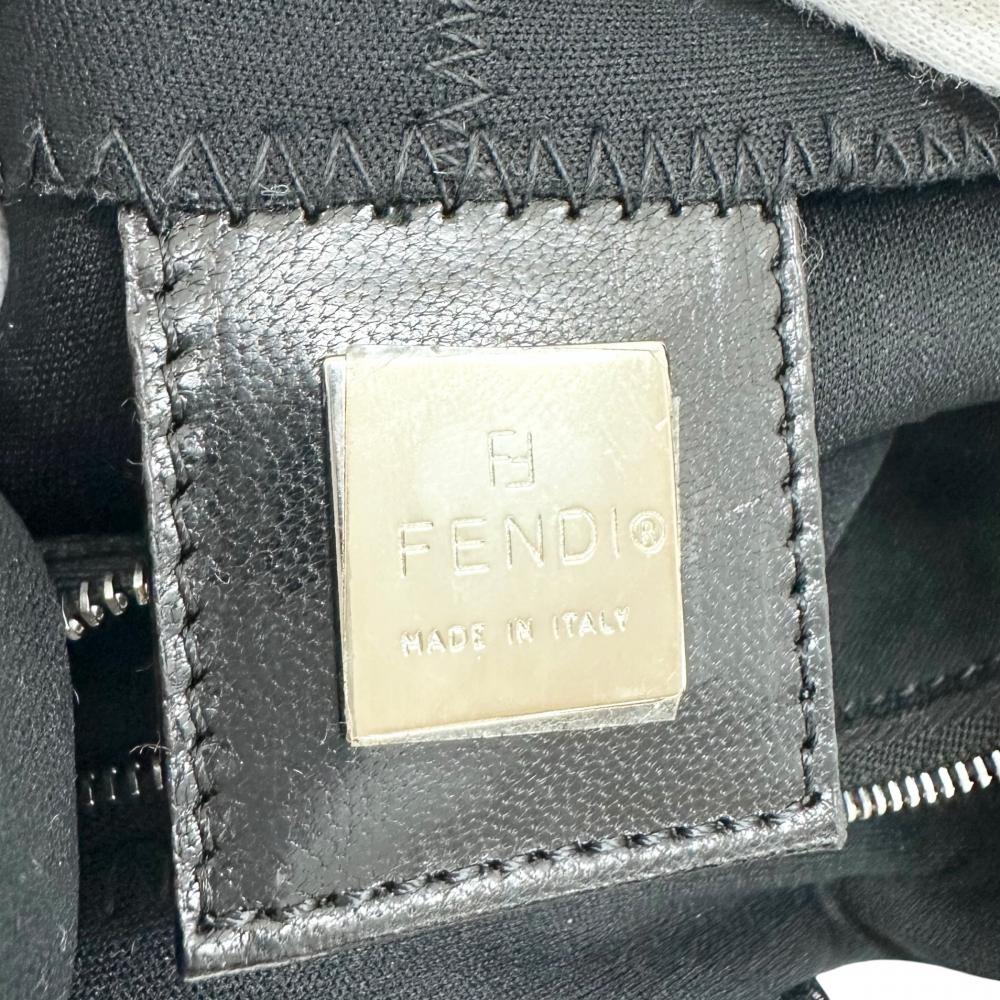 FENDI フェンディ ショルダーバッグ マンマバゲット ワンショルダー FFロゴ 2348-26569008 コットンジャージー ブラック 黒 シルバー金具 レディース【中古品】