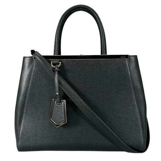 FENDI フェンディ ハンドバッグ プチ トゥージュール 2WAY カーフ ブラック 黒 ゴールド金具 レディース【中古品】