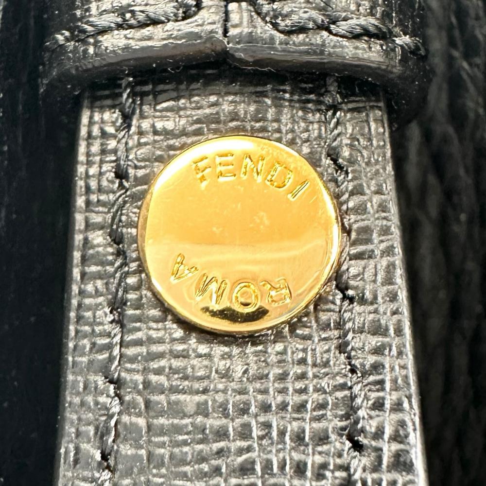 FENDI フェンディ ハンドバッグ プチ トゥージュール 2WAY カーフ ブラック 黒 ゴールド金具 レディース【中古品】