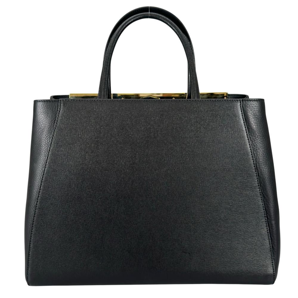 FENDI フェンディ ハンドバッグ プチ トゥージュール 2WAY カーフ ブラック 黒 ゴールド金具 レディース【中古品】