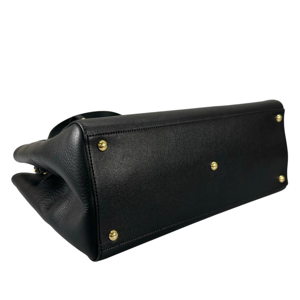 FENDI フェンディ ハンドバッグ プチ トゥージュール 2WAY カーフ ブラック 黒 ゴールド金具 レディース【中古品】