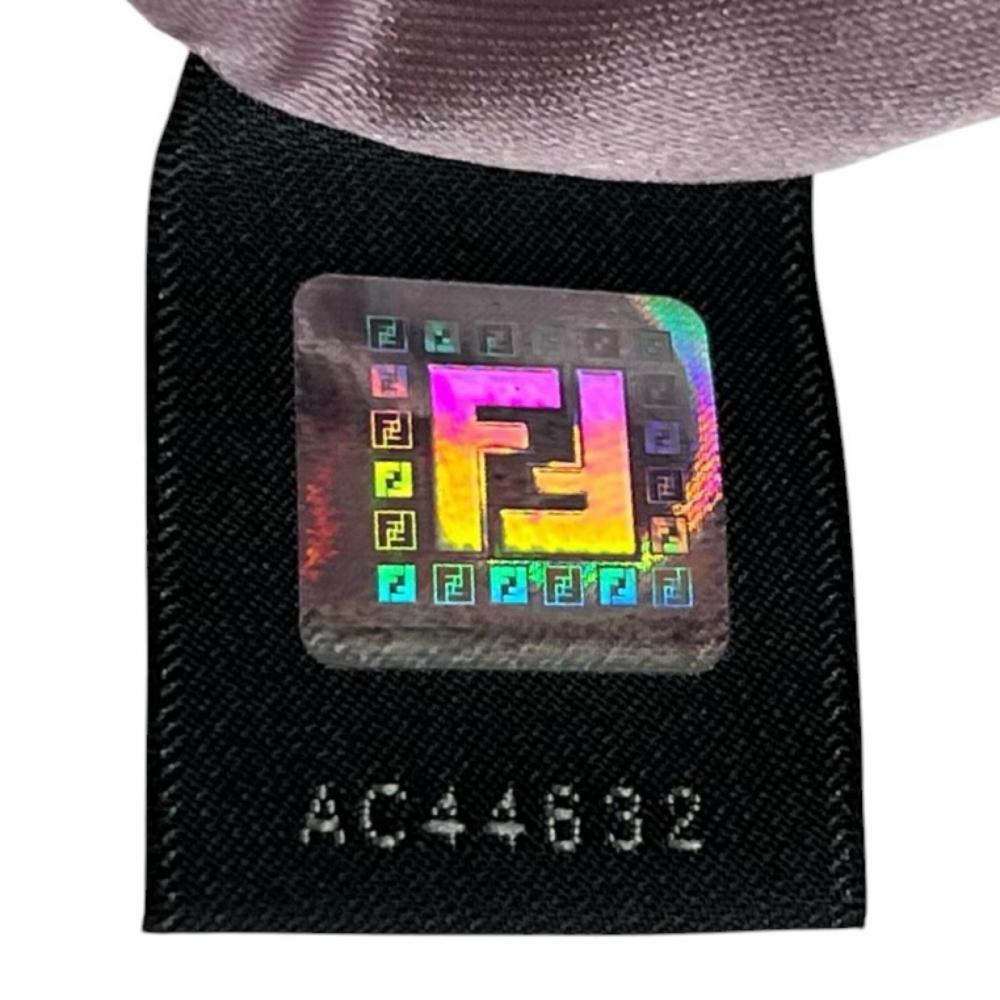 FENDI フェンディ ハンドバッグ ズッカ ストライプ ベルベット ベロア 8BR445 レザー ジャガードキャンバス ピンク ゴールド金具 レディース【中古品】