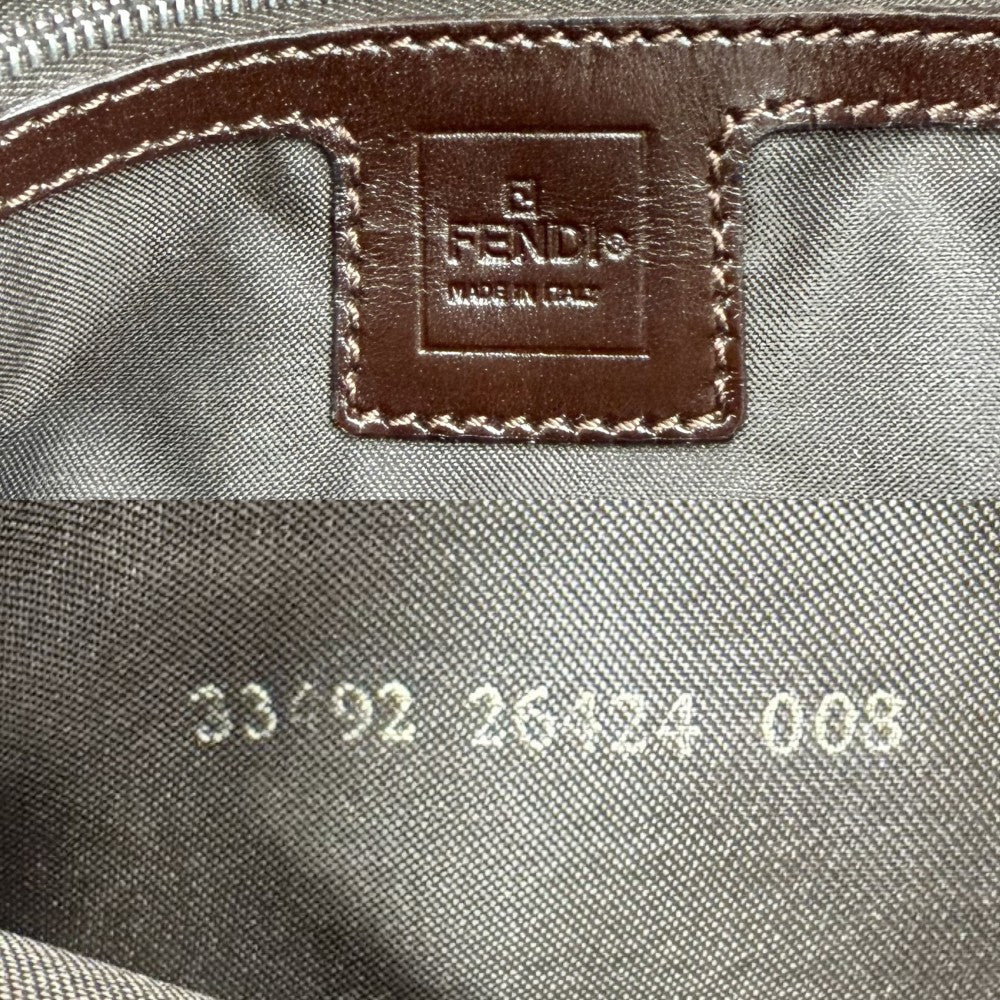 FENDI フェンディ ショルダーバッグ マンマバケット ズッカ 26424 キャンバス レザー ブラウン 茶 シルバー金具 レディース【中古品】