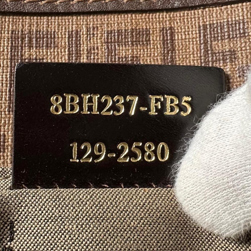 FENDI フェンディ ハンドバッグ ズッキーノ ダブルレザーハンドル 8BH237 PVCコーティングキャンバス ブラウン 茶 ゴールド金具 レディース【中古品】
