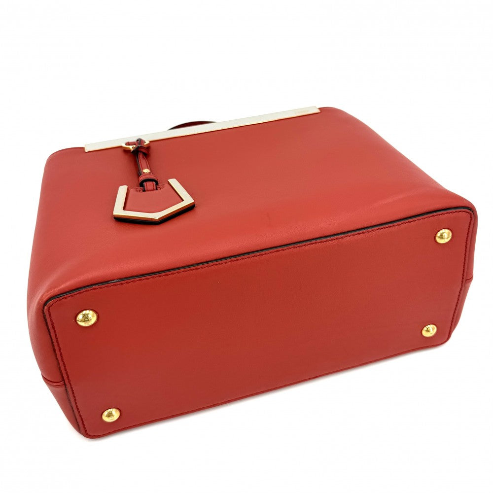 FENDI フェンディ 2WAY プチトゥージュール ショルダーバッグ ハンドバッグ 8BH253 レザー オレンジ ライトブルー ゴールド金具 レディース【中古品】