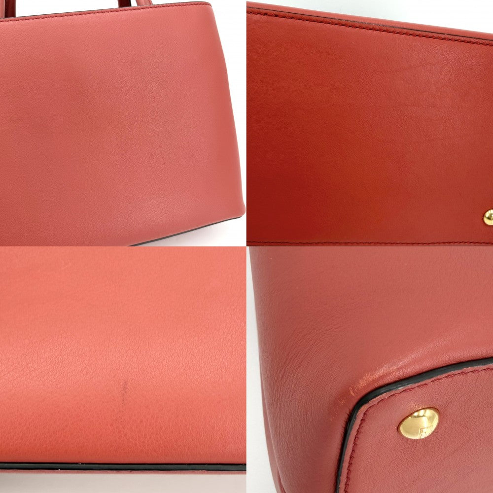 FENDI フェンディ 2WAY プチトゥージュール ショルダーバッグ ハンドバッグ 8BH253 レザー オレンジ ライトブルー ゴールド金具 レディース【中古品】