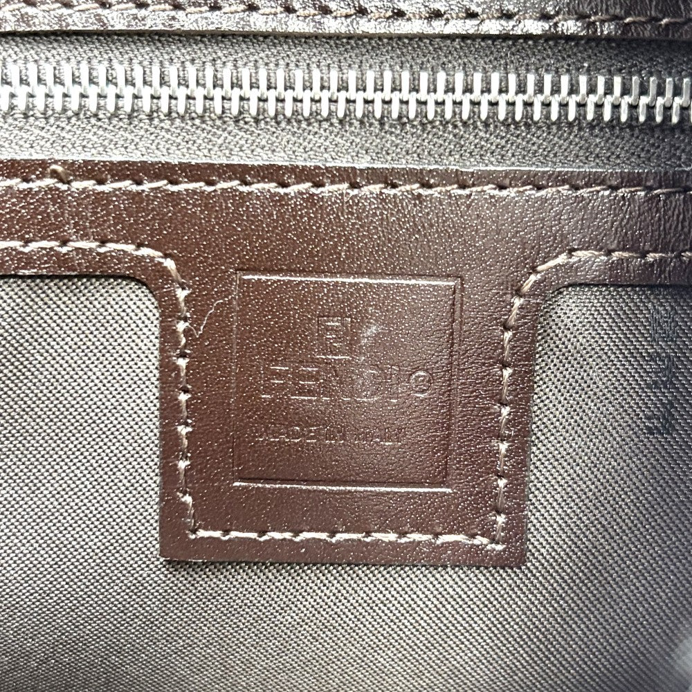 FENDI フェンディ トートバッグ ズッカ ハンドバッグ キャンバス レザー ブラウン 茶 シルバー金具 レディース【中古品】