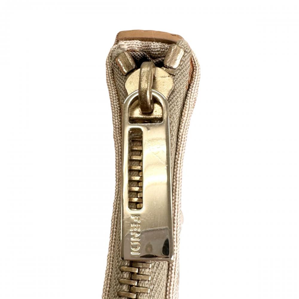 FENDI フェンディ トートバッグ ズッキーノ FFロゴ 8BH138 キャンバス ベージュ ゴールド金具 レディース【中古品】