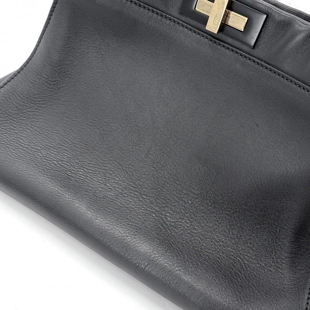 FENDI フェンディ 2WAY ピーカブー レギュラー ハンドバッグ ショルダーバッグ 8BN290 レザー ブラック 黒 ゴールド金具 レディース【中古品】