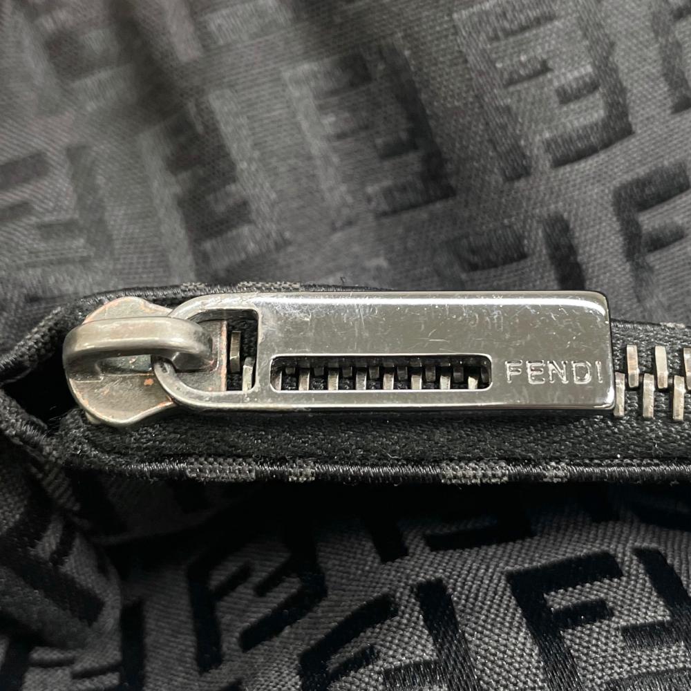 FENDI フェンディ ハンドバッグ ズッキーノキャンバス ミニトート FFロゴ 8BH018 キャンバス レザー ブラック 黒 シルバー金具 レディース【中古品】