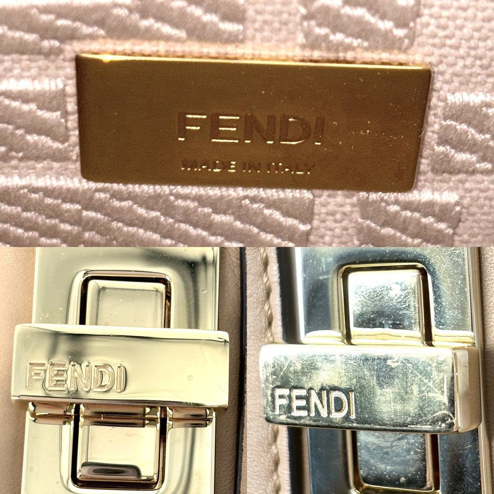 FENDI フェンディ 2WAY ミニピーカブー ハンドバッグ ショルダーバッグ Peekaboo 小さめ かばん 鞄 スカーフ付き 8BN244 レザー ブラウン 茶 ゴールド金具 レディース【中古品】
