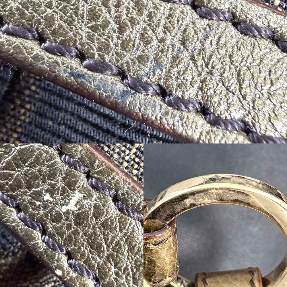 FENDI フェンディ ハンドバッグ ズッカ 8BR445 キャンバス レザー ブラウン 茶 ゴールド ゴールド金具 レディース【中古品】