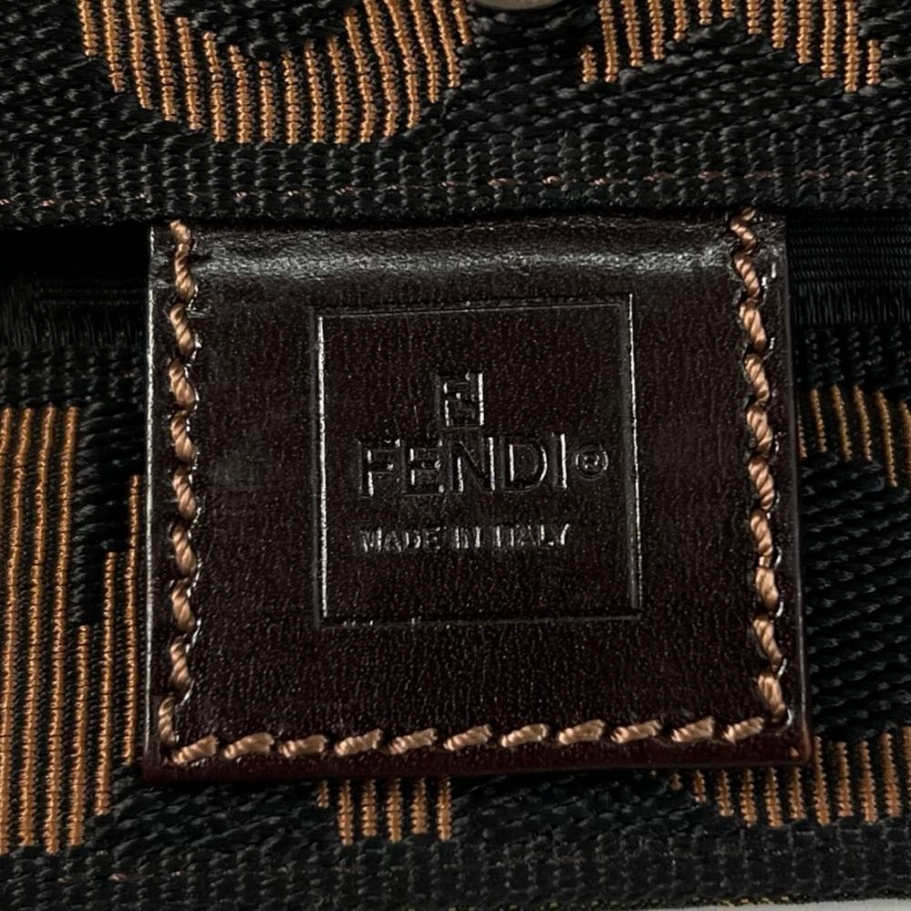 FENDI フェンディ トートバッグ ズッカ モノグラム柄 26555 ナイロン ブラウン 茶 レディース【中古品】