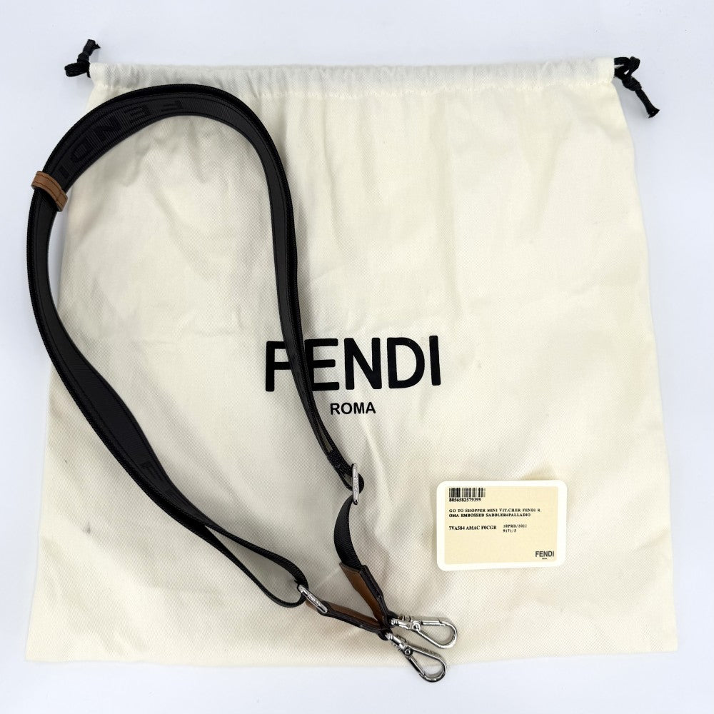 FENDI フェンディ 2WAY ゴートゥーショッパー Sサイズ ハンドバッグ ショルダーバッグ 7VA584 レザー ブラウン 茶 シルバー金具 レディース【中古品】