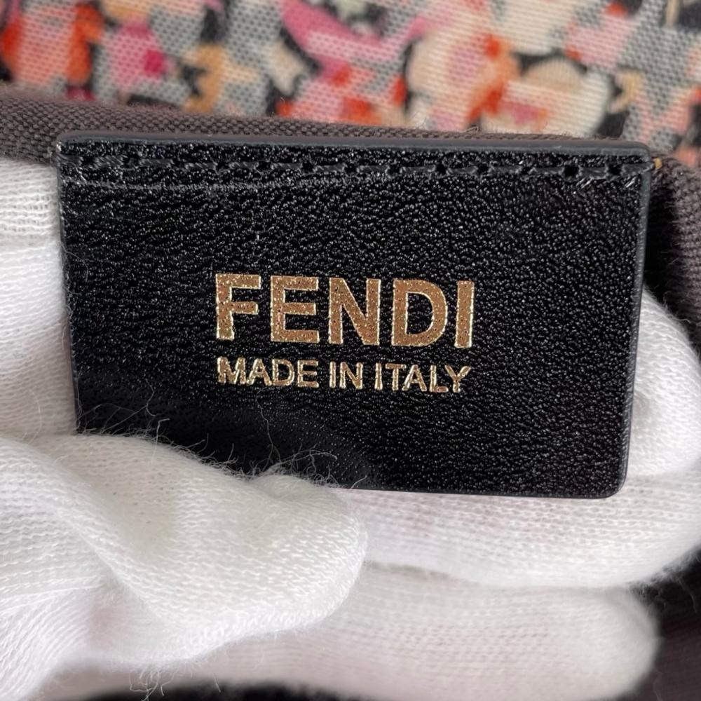 FENDI フェンディ ハンドバッグ ズッキーノ 花柄 2WAY 8BN228 キャンバス レザー ピンク ゴールド金具 レディース【中古品】