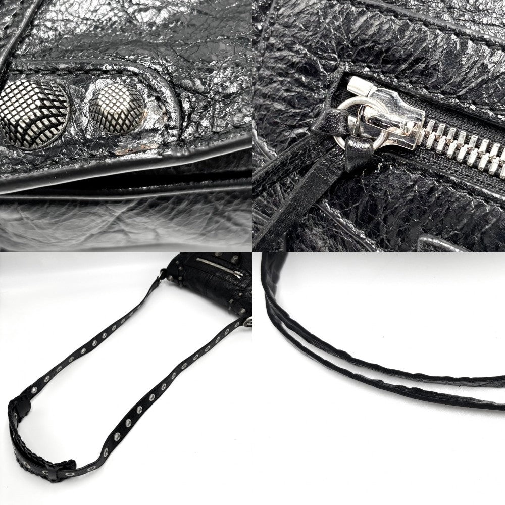 BALENCIAGA バレンシアガ ショルダーバッグ ルカゴールXS LE CAGOLE 719082 レザー ブラック 黒 シルバー金具 レディース【中古品】
