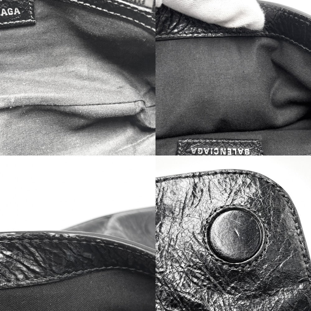 BALENCIAGA バレンシアガ ショルダーバッグ ルカゴールXS LE CAGOLE 719082 レザー ブラック 黒 シルバー金具 レディース【中古品】