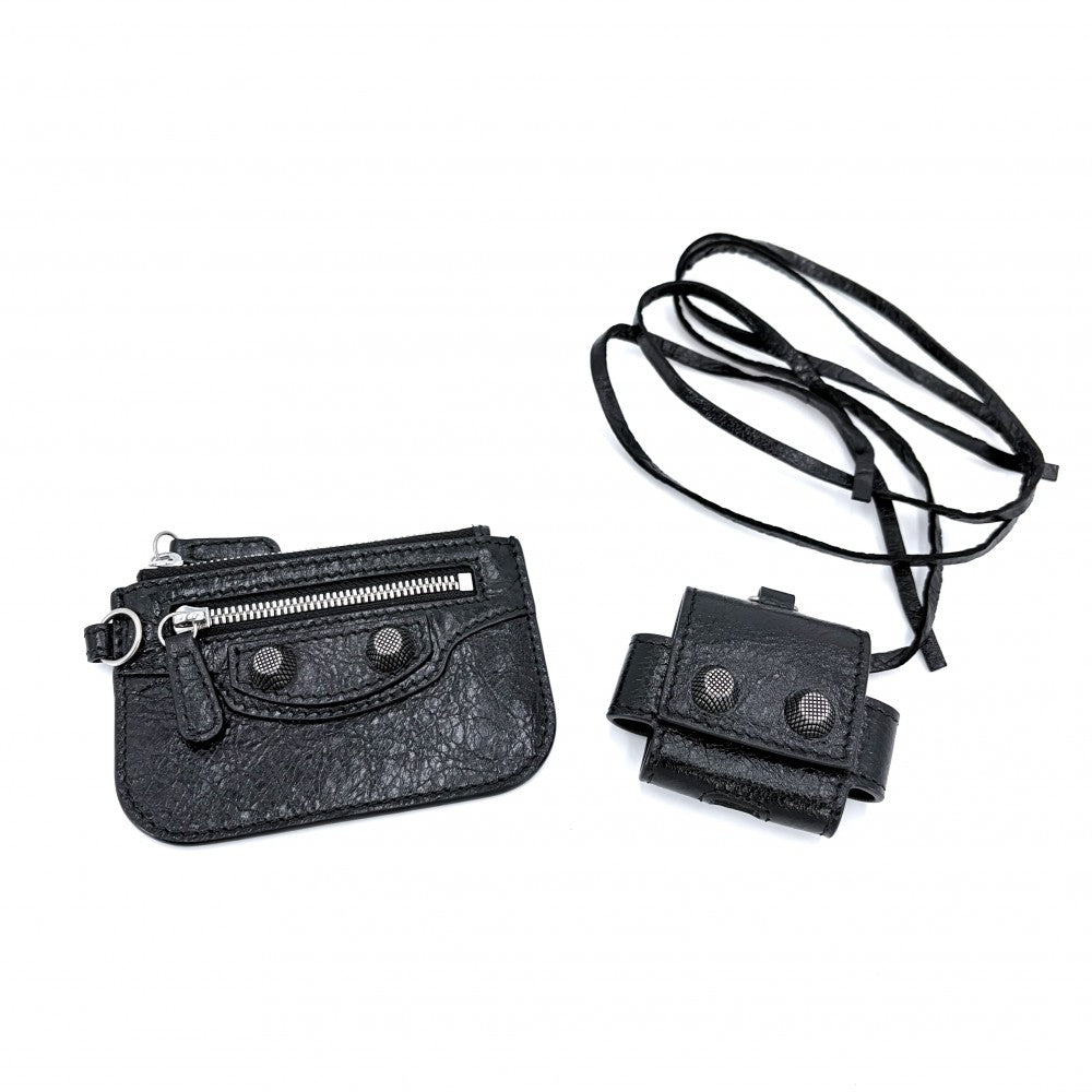 【開店SALE】 BALENCIAGA バレンシアガ ショルダーバッグ メッセンジャーバッグ ミディアム ルカゴール LE CAGOLE 719093 ラムスキン ブラック 黒 シルバー金具 メンズ【中古品】