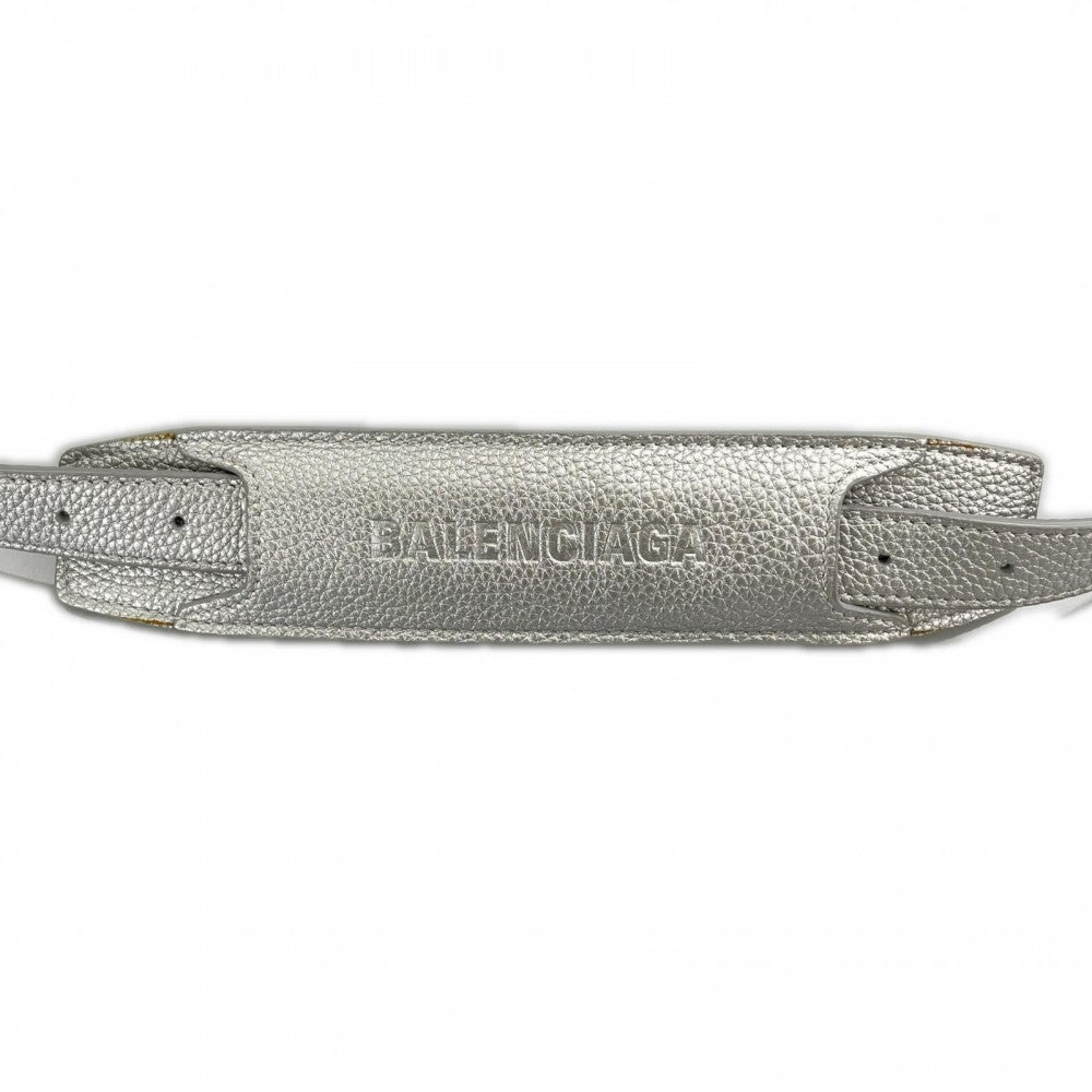 BALENCIAGA バレンシアガ ショルダーバッグ カー フラップバッグ グレインカーフレザー シルバー シルバー金具 メンズ【中古品】