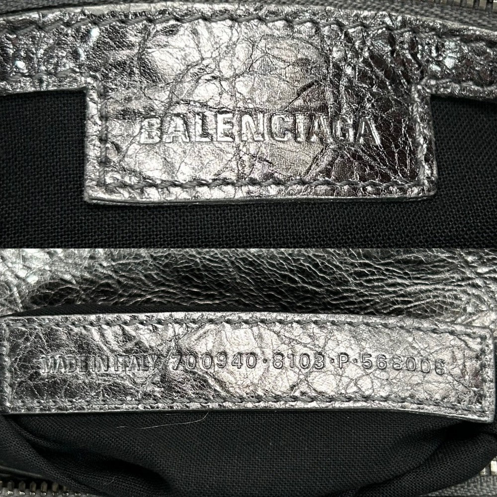 BALENCIAGA バレンシアガ 2WAY ネオカゴール XS ハンドバッグ ショルダーバッグ 700940 レザー シルバー シルバー金具 レディース【中古品】