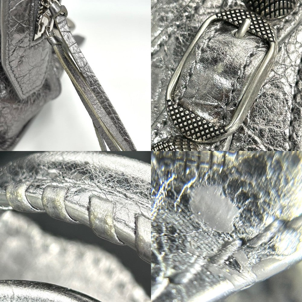 BALENCIAGA バレンシアガ 2WAY ネオカゴール XS ハンドバッグ ショルダーバッグ 700940 レザー シルバー シルバー金具 レディース【中古品】
