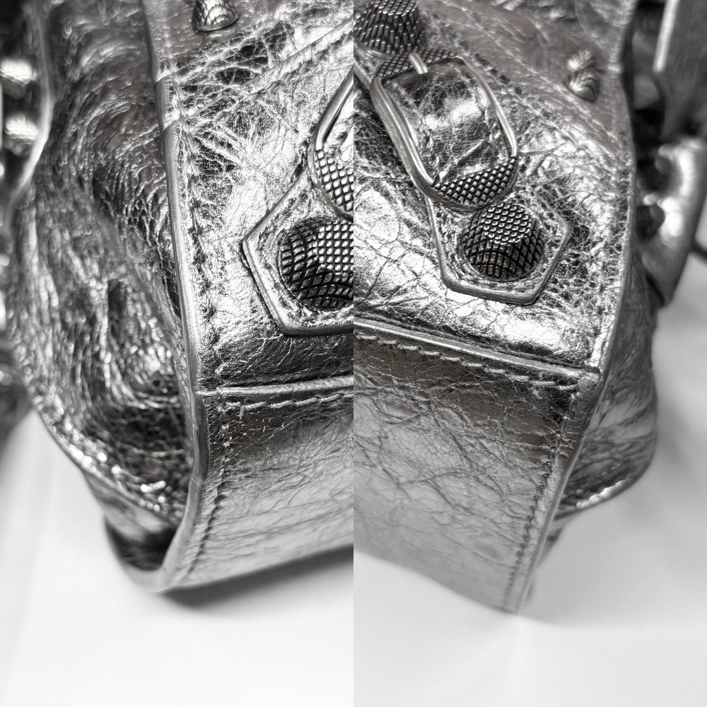 BALENCIAGA バレンシアガ 2WAY ネオカゴール XS ハンドバッグ ショルダーバッグ 700940 レザー シルバー シルバー金具 レディース【中古品】