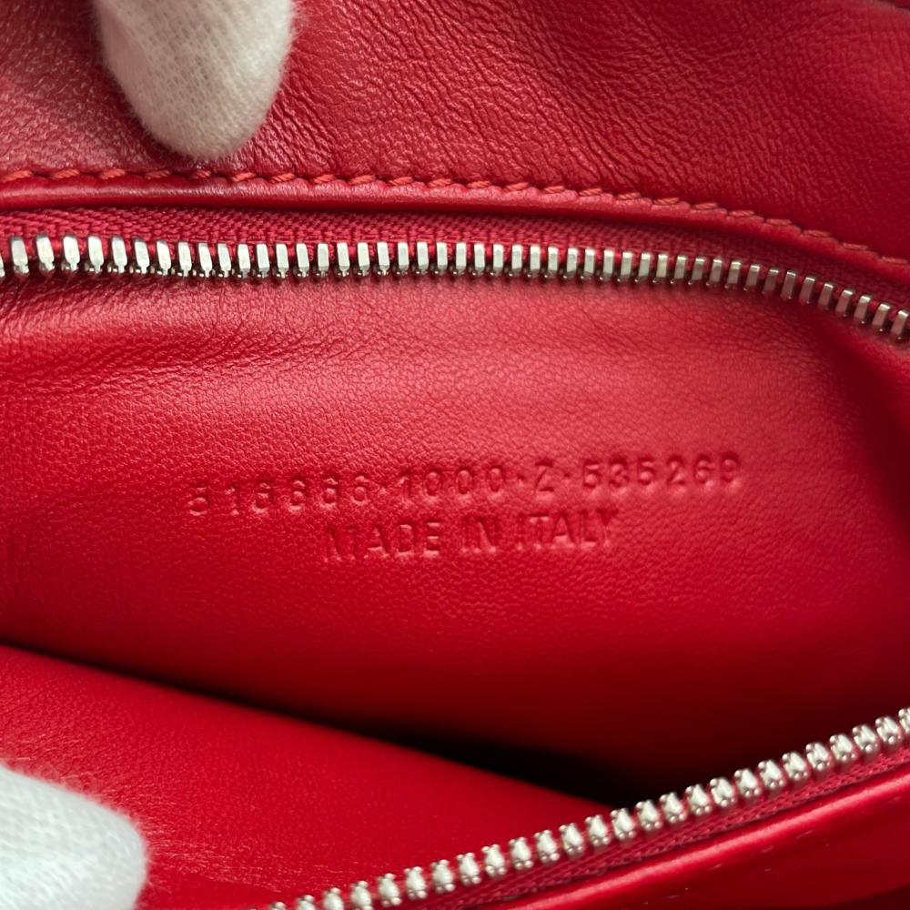 BALENCIAGA バレンシアガ ショルダーバッグ トライアングルチェーン 516666 レザー ブラック 黒 シルバー金具 レディース【中古品】