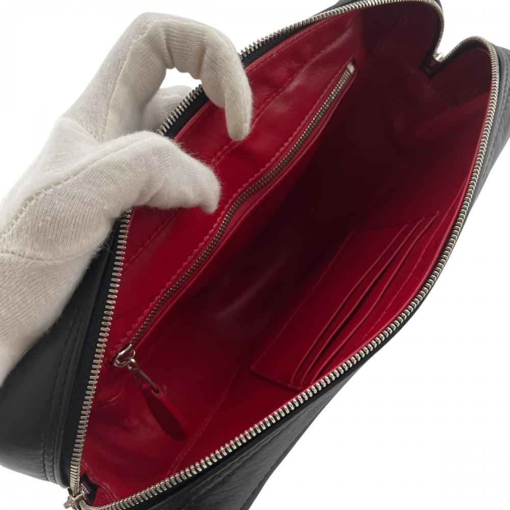 BALENCIAGA バレンシアガ ショルダーバッグ トライアングルチェーン 516666 レザー ブラック 黒 シルバー金具 レディース【中古品】