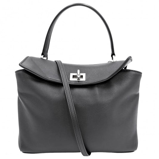 BALENCIAGA バレンシアガ 2WAY ロデオ ミニ ハンドバッグ ショルダーバッグ RODEO 795456 カーフ ブラック 黒 アンティークシルバー金具 レディース【中古品】