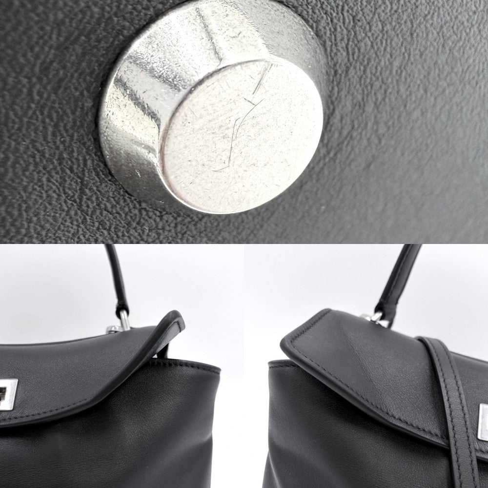 BALENCIAGA バレンシアガ 2WAY ロデオ ミニ ハンドバッグ ショルダーバッグ RODEO 795456 カーフ ブラック 黒 アンティークシルバー金具 レディース【中古品】