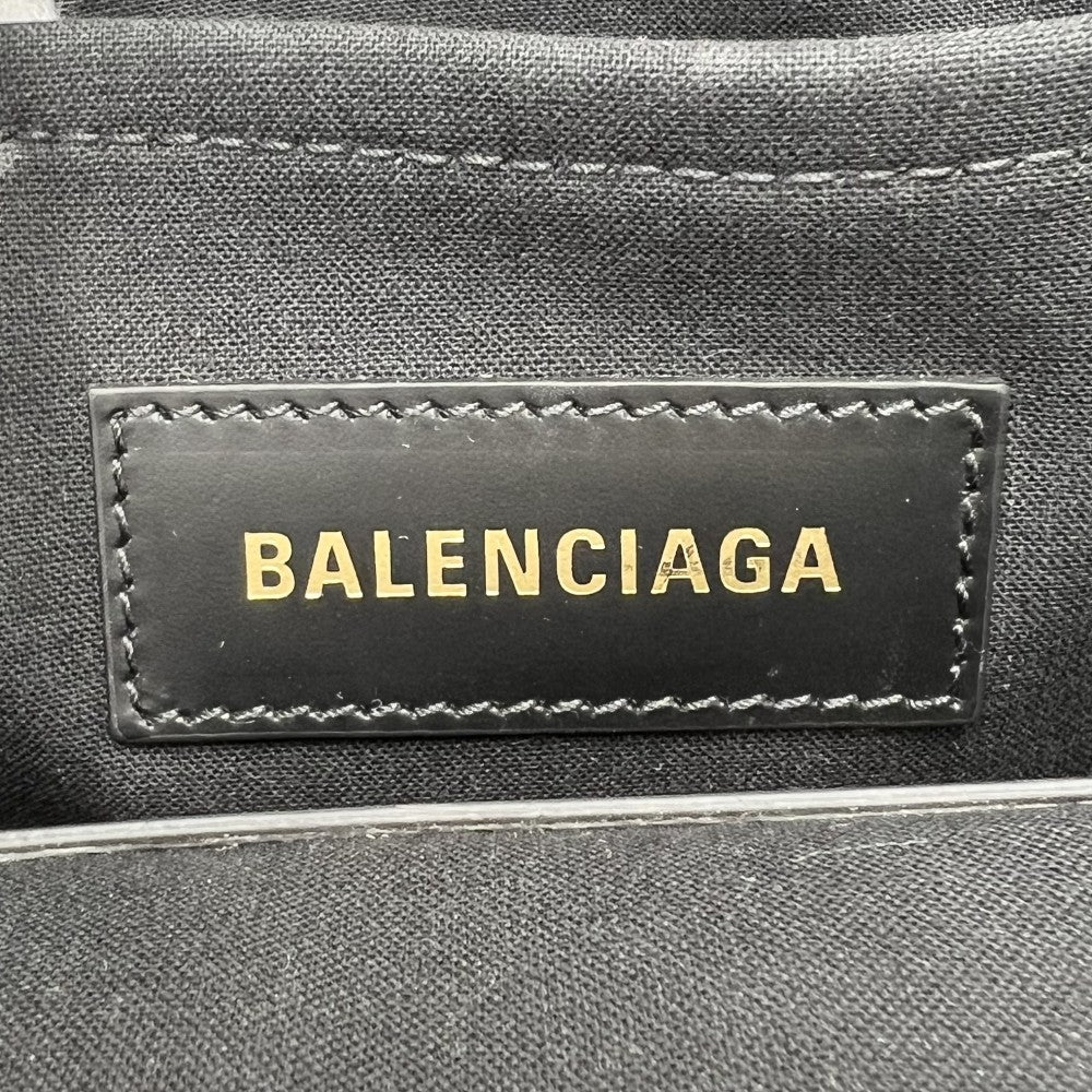 【開店SALE】 BALENCIAGA バレンシアガ 2WAY ハードウェア　トート ショルダーバッグ ハンドバッグ Hardware Tote トートバッグ Sサイズ 671402 キャンバス レザー アイボリー シルバー金具 レディース【中古品】